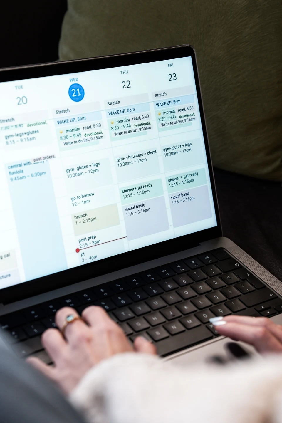 A laptop displaying a planning and scheduling dashboard